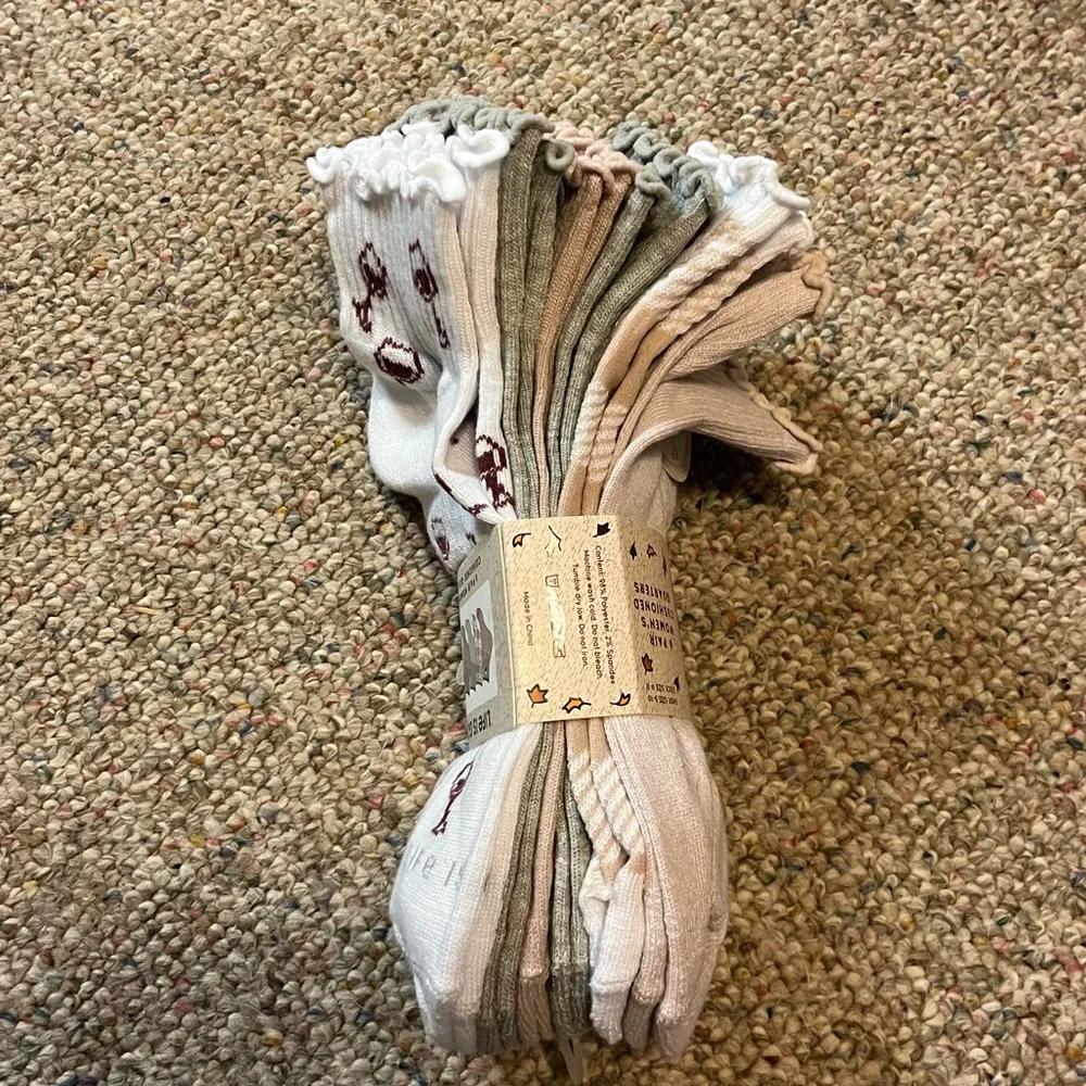 🆕 Life Is Good WINE GLASS Ruffle Cuff Quarter Socks 6 Pack